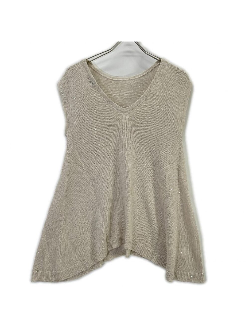 Brunello Cucinelli Linen Silk Sequin Sleeveless Knit